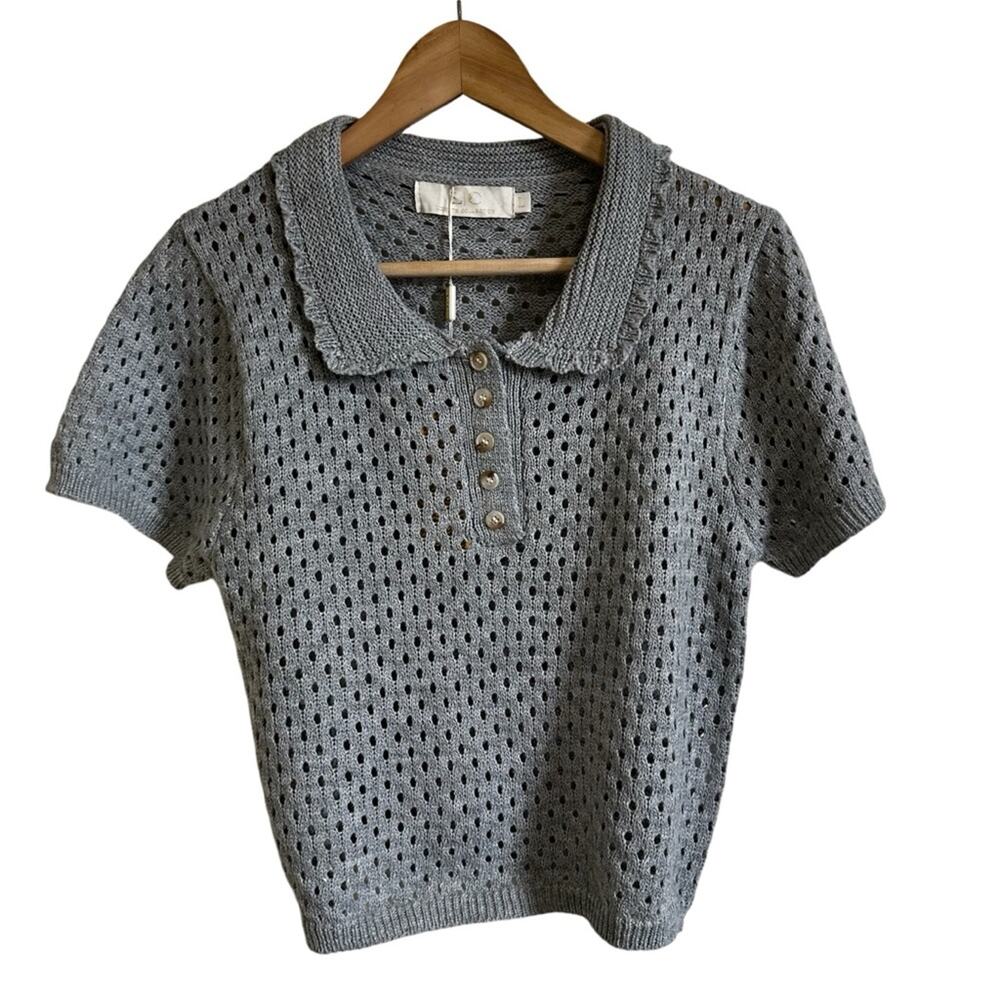 Anthropologie Lizette collection women’s sweater large gray NWT